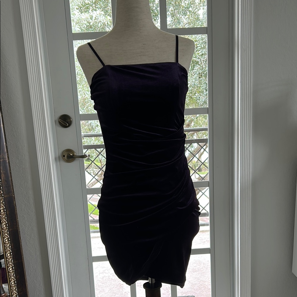 Emerald Sundae Black Velvet Mini Dress